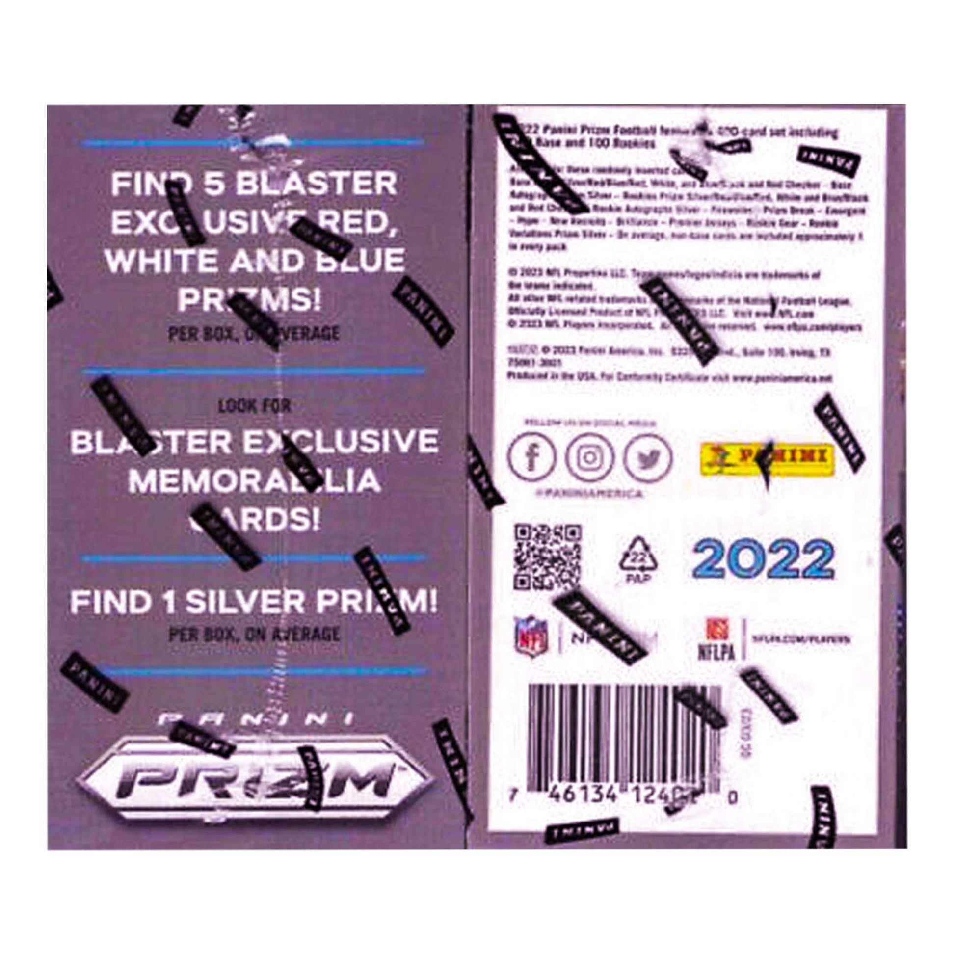 2022  NFL Prizm Football Trading Card Blaster Box