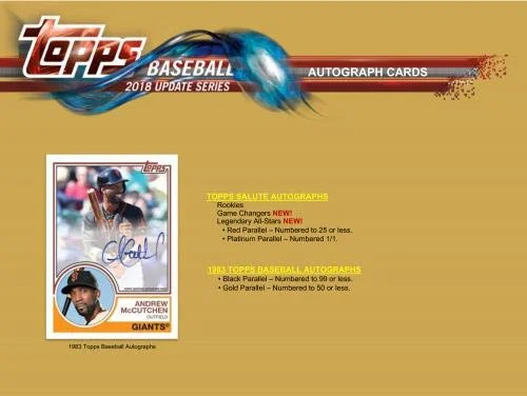 2018  Updates MLB Baseball Trading Cards Blaster Box
