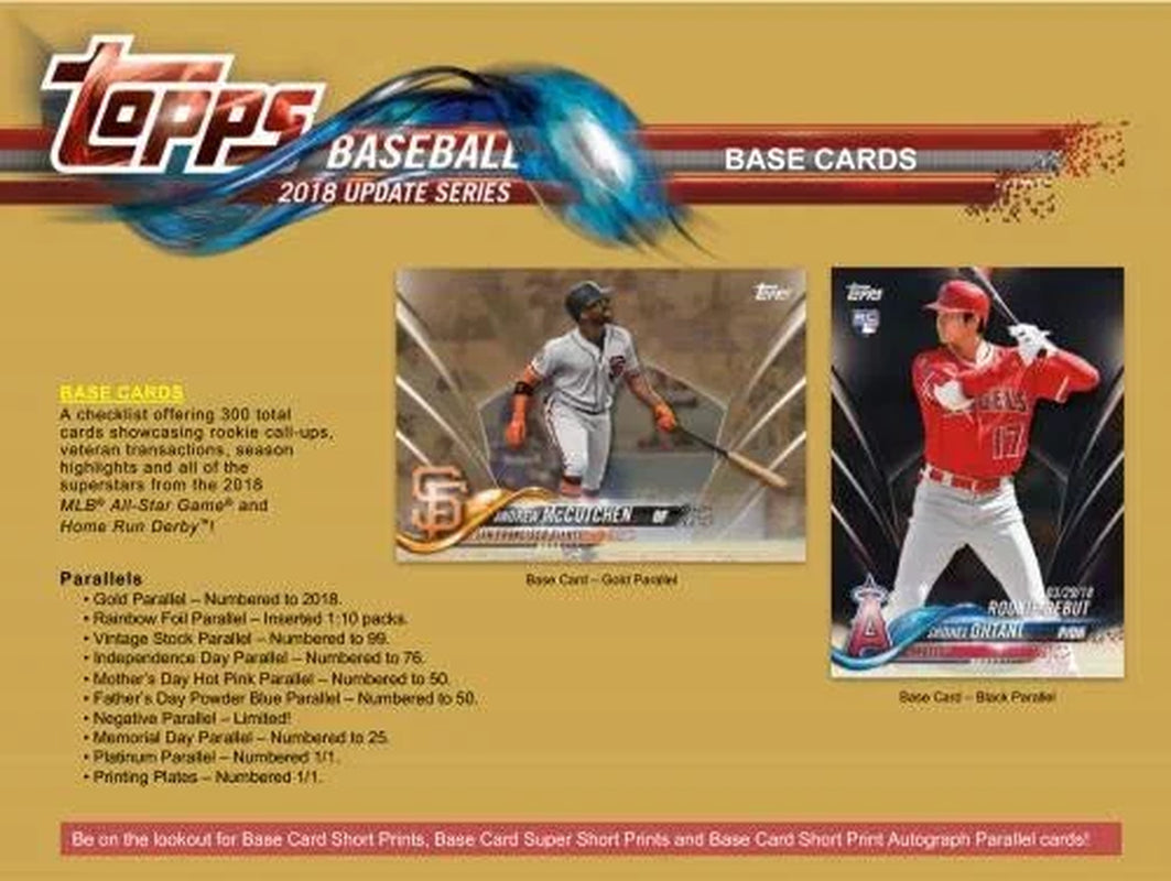 2018  Updates MLB Baseball Trading Cards Blaster Box