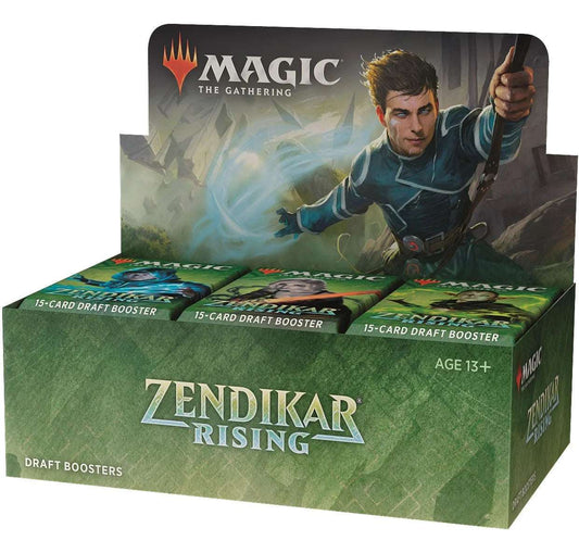 Magic: the Gathering Zendikar Rising Draft Booster Box | 36 Booster Packs (540 Cards) + 1 Box Topper | 36 Full Art Lands | Factory Sealed