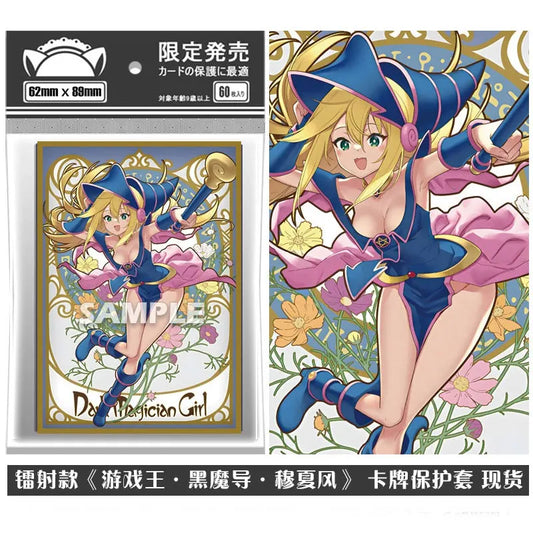 60PCS 62X89Mm YU-GI-OH Card Sleeves Laser Picture Sleeves Illustration Anime Protector Card Cover for Board Games Trading Cards