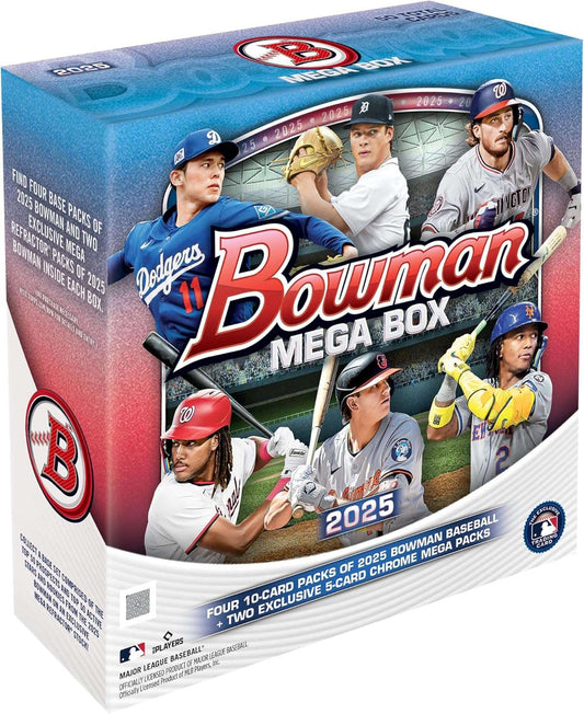 VaultCards 2025 Bowman Baseball Mega Box – Factory Sealed | 1st Bowman & Mega Chrome Cards - VaultCards shop