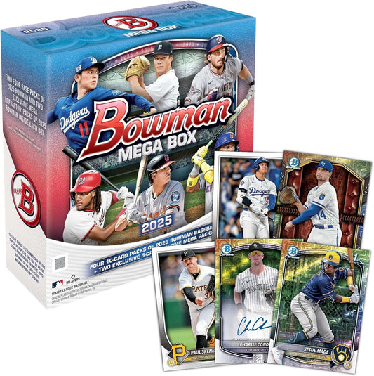 VaultCards 2025 Bowman Baseball Mega Box – Factory Sealed | 1st Bowman & Mega Chrome Cards - VaultCards shop