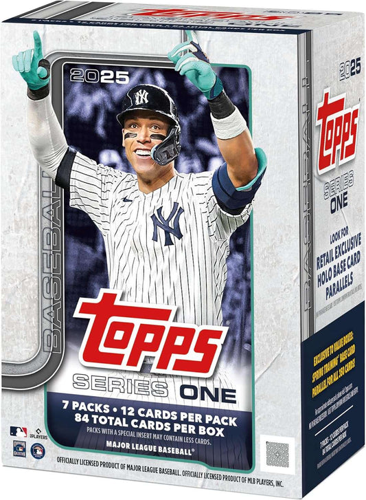VaultCards 2025 Topps Series 1 Baseball – Factory Sealed Value Box (7 Packs, 12 Cards Each) - VaultCards shop