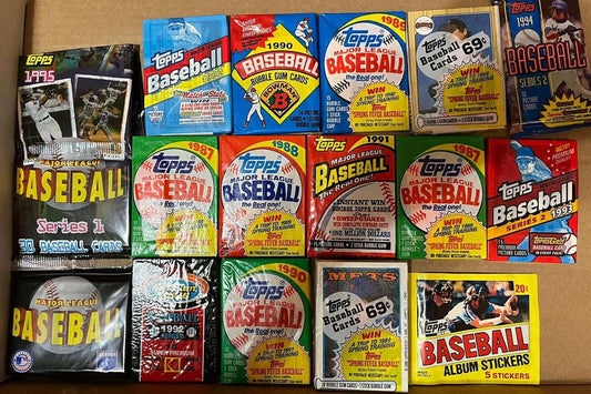 VaultCards 300+ Vintage Topps Baseball Cards – Factory Sealed Packs Lot | Late 80s to Early 2000s - VaultCards shop