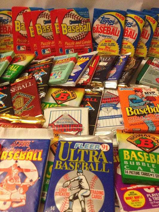 VaultCards Vintage 90s Baseball Card Lot – 100+ Sealed Factory Wax Packs | Topps, Upper Deck & More - VaultCards shop