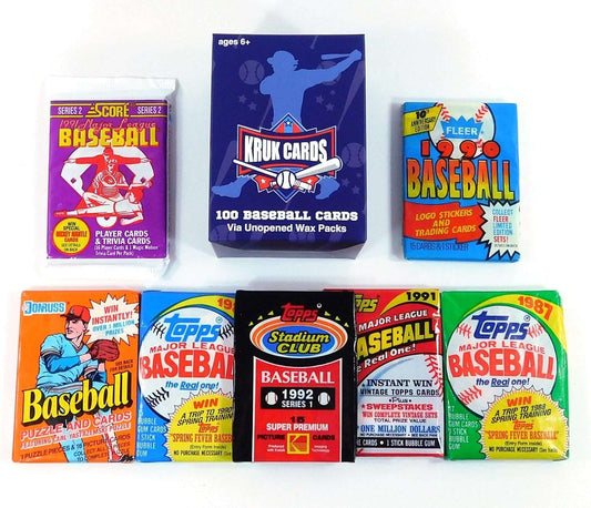 VaultCards Vintage Baseball Card Lot – 100 Cards from Factory-Sealed Packs (1986–1994) + 3 Hall of Fame Inserts | Collector’s Edition - VaultCards shop