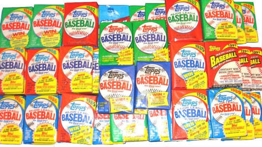 VaultCards Vintage Topps Baseball Wax Packs Lot – 100 Sealed Packs (1986–1991) | Authentic Retro Baseball Card Collection - VaultCards shop